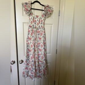 Floral Dress with Pink and blue roses